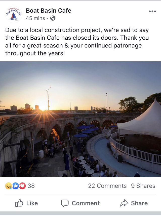 Boat Basin Cafe Facebook post